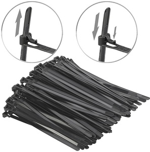 AGT, AGT 100er-Set wiederverschliessbare Kabelbinder, schwarz, 200 x 7,6 mm, 100er-Set wiederverschliessbare Kabelbinder, schwarz, 200 x 7,6 mm