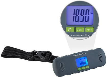 Pearl, Pearl Digitale Kofferwaage mit LCD-Display und Tara-Funktion, 0 bis 40 kg, Digitale Kofferwaage mit LCD-Display und Tara-Funktion, 0 bis 40 kg