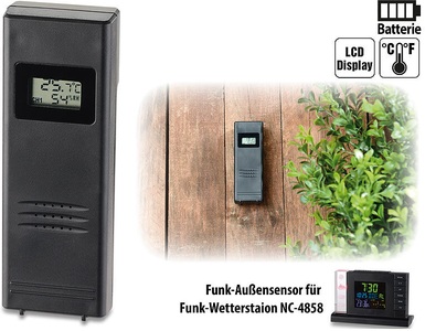 Infactory, infactory Funk-Aussensensor für Funk-Wetterstation FWS-310, mit LCD-Display, Funk-Außensensor für Funk-Wetterstation FWS-310, mit LCD-Display