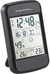Pearl, Pearl Digitale Wetterstation FWS-90 mit Funkuhr, Weckalarm & Wetterprognose, Digitale Wetterstation FWS-90 mit Funkuhr, Weckalarm & Wetterprognose
