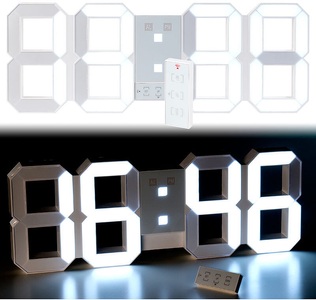 Lunartec, Lunartec Digitale XXL-LED-Tisch- & Wanduhr, 45 cm, dimmbar, Wecker, Fernbedien., Digitale XXL-LED-Tisch- & Wanduhr, 45 cm, dimmbar, Wecker, Fernbedien.