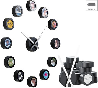 Infactory, infactory Wanduhr zum Selbstgestalten mit Zifferblatt aus 12 Bildern, Wanduhr zum Selbstgestalten mit Zifferblatt aus 12 Bildern