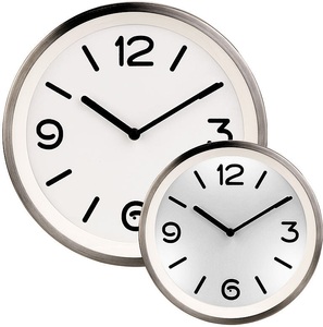 St. Leonhard, St. Leonhard Edelstahl-Quarz-Wanduhr mit Zifferblatt-Beleuchtung und Lichtsensor, Edelstahl-Quarz-Wanduhr mit Zifferblatt-Beleuchtung und Lichtsensor