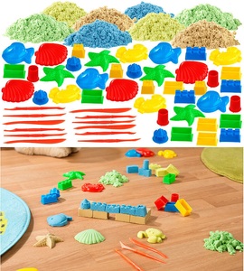 Playtastic, Playtastic Kinetischer Sand, 8x 300 g, bunt, mit Sand-Formen & Werkzeugen, Kinetischer Sand, 8x 300 g, bunt, mit Sand-Formen & Werkzeugen
