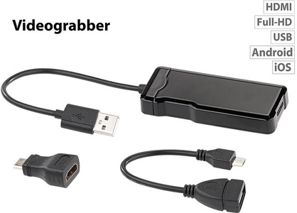 Auvisio, auvisio USB-HDMI-Videograbber für Videos bis Full HD (1080p), mit OTG-Adapter, USB-HDMI-Videograbber für Videos bis Full HD (1080p), mit OTG-Adapter