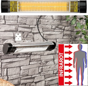 Semptec Urban Survival Technology, Semptec Urban Survival Technology Infrarot-Aussen-Heizstrahler IRW-2000 mit Goldröhre, 2.000 Watt, IP65, Infrarot-Aussen-Heizstrahler IRW-2000 mit Goldröhre, 2.000 Watt, IP65