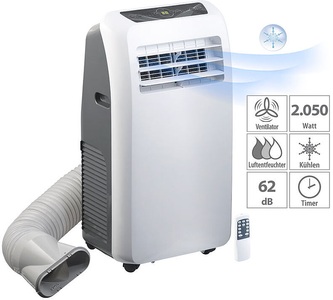 Sichler Haushaltsgeräte, Sichler Haushaltsgeräte Mobile Monoblock-Klimaanlage mit Entfeuchter, 7.000 BTU/h, 2.050 Watt, Mobile Monoblock-Klimaanlage mit Entfeuchter, 7.000 BTU/h, 2.050 Watt