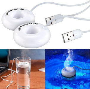 Pearl, Pearl 2er Pack USB-Mini-Luftbefeuchter & Aroma Diffuser mit, 2er-Set USB-Mini-Luftbefeuchter & Diffuser mit Ultraschall-Vernebler