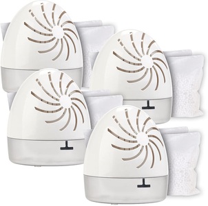 Sichler Haushaltsgeräte, Sichler Haushaltsgeräte 4er-Set Raumentfeuchter m. 2 Granulat-Packs, bis 100 ml/Tag, bis 10 m², 4er-Set Raumentfeuchter m. 2 Granulat-Packs, bis 100 ml/Tag, bis 10 m²