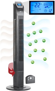 Sichler Haushaltsgeräte, Sichler Haushaltsgeräte 3-stufiger Design-Turmventilator mit Ionisator, 75°-Oszillation, 50 W, 3-stufiger Design-Turmventilator mit Ionisator, 75°-Oszillation, 50 W
