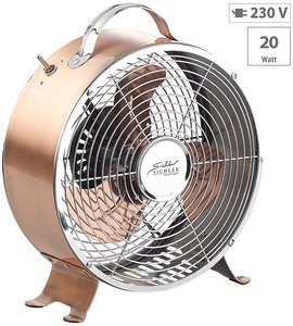 Sichler Haushaltsgeräte, Sichler Haushaltsgeräte Tisch-Ventilator aus Vollmetall im Retro-Design, 20 Watt, Tisch-Ventilator aus Vollmetall im Retro-Design, 20 Watt