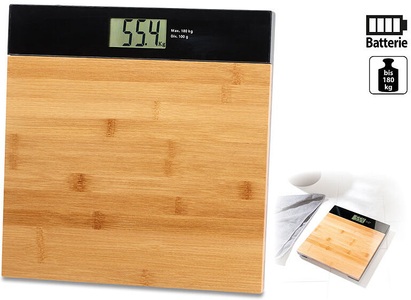 newgen medicals, newgen medicals Digitale Premium-Körperwaage, Bambusholz, bis 180 kg, LCD-Display, AAA, Digitale Körperwaage, Bambusholz, bis 180 kg, LCD-Display