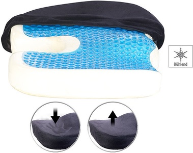 newgen medicals, newgen medicals Memory-Foam-Sitzkissen mit Gel-Schicht und Anti-Rutsch-Bezug, Memory-Foam-Sitzkissen mit Gel-Schicht und Anti-Rutsch-Bezug