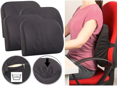 newgen medicals, newgen medicals 4er-Set Ergonomisches Lenden- & Rückenkissen aus Memory Foam, 4er-Set Ergonomisches Lenden- & Rückenkissen aus Memory Foam