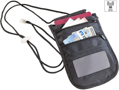Xcase, Xcase Unisex-Brustbeutel mit RFID-Schutz, Reise-Organizer, 4 Fächer, schwarz, Unisex-Brustbeutel mit RFID-Schutz, Reise-Organizer, 4 Fächer, schwarz