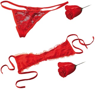 Infactory, infactory Das heisse 2er-Set: Rosen-Slip und Rosen-BH, Das heiße 2er-Set: Rosen-Slip und Rosen-BH