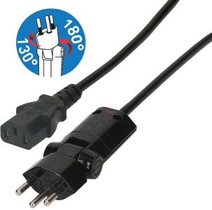 undefined, Apparatekabel mit Clip-Clap Stecker Typ12 auf Kupplung C13, 2m schwarz, Apparatekabel mit Clip-Clap Stecker Typ12 auf Kupplung C13, 2m schwarz