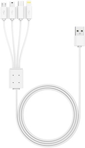Xlayer, Xlayer 4in1-Ladekabel mit Micro-USB, Mini-USB, USB Typ C & Lightning, 150 cm, 4in1-Ladekabel mit Micro- & Mini-USB, USB C & Lightning, 150 cm, 2,1 A