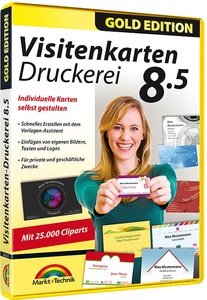 Markt & Technik, Markt & Technik Visitenkarten Druckerei 8.5 Gold Edition Vollversion, 1 Lizenz Windows Büroorganisation, Markt & Technik Visitenkarten Druckerei 8.5 Gold Edition Vollversion, 1 Lizenz Windows Büroorganisation