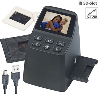 Somikon, Somikon Stand-Alone-Dia- und Negativ-Scanner mit 8-MP-Sensor, 2.400 dpi, Stand-Alone-Dia- und Negativ-Scanner mit 8-MP-Sensor, 2.400 dpi