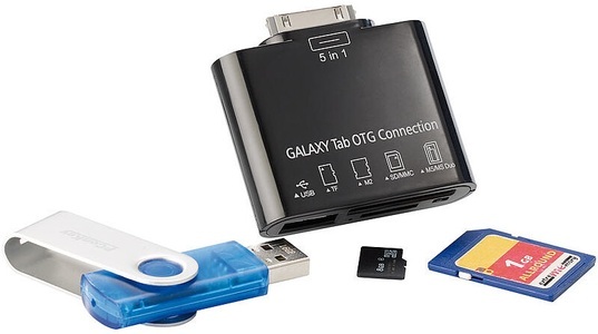 Callstel, Callstel 5in1-Speicheradapter für Galaxy Tab (30Pin): USB, SD, microSD, MS, M2, 5in1-Speicheradapter für Galaxy Tab (30Pin): USB, SD, microSD, MS, M2