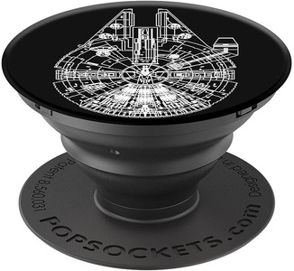 POPSOCKETS, PopSockets Ausziehbarer Sockel und Griff für Handy - Aluminium Millennium Falcon, Ausziehbarer Sockel und Griff für Handy - Aluminium Millennium Falcon