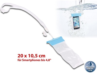 Somikon, Somikon Wasserdichte Universal-Tasche für iPhone & Smartphone bis 12,2cm/4,8", Wasserdichte Universal-Tasche für iPhone & Smartphone bis 12,2cm/4,8