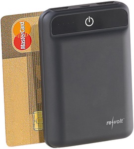 revolt, revolt Powerbank im Kreditkartenformat, 10.000 mAh, 2 USB-Ports, 2,4 A, 12 W, Powerbank im Kreditkartenformat, 10.000 mAh, 2 USB-Ports, 2,4 A, 12 W