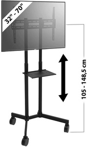 General Office, General Office Mobiler TV-Wagen mit AV-Halter, für 81 - 178 cm (32" - 70"), VESA, Mobiler TV-Wagen mit AV-Halter, für 81 - 178 cm (32