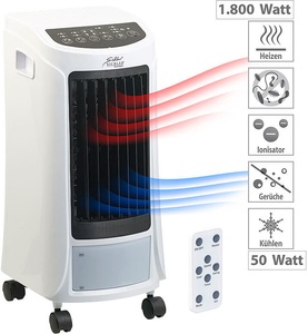 Sichler Haushaltsgeräte, Sichler Haushaltsgeräte 4in1-Klimagerät zum Kühlen und Heizen, mit Ionisator-Funktion, 1.800 W, 4in1-Luftkühler mit Heiz-, Befeuchter- und Ionisator-Funktion, 1.800 W