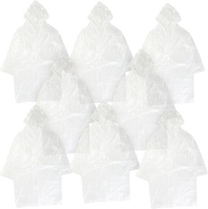 Infactory, infactory 8er-Set Notfall-Regenmäntel mit Kapuze, Universalgrösse, transparent, 8er-Set Notfall-Regenmäntel mit Kapuze, Universalgröße, transparent