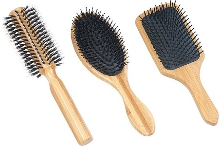 Sichler Beauty, Sichler Beauty 3er-Set Haarbürsten aus Bambusholz, Rund-, Paddel- und Pflegebürste, 3er-Set Haarbürsten aus Bambusholz, Rund-, Paddel- und Pflegebürste