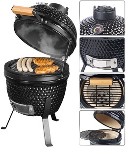 Rosenstein & Söhne, Rosenstein & Söhne 2in1-Kamado-Keramik-Kugelgrill & Smoker, Thermometer, Lüftung, Ø 27 cm, 2in1-Kamado-Keramik-Kugelgrill & Smoker, Thermometer, Lüftung, Ø 27 cm