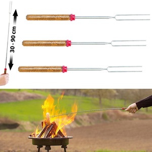 Infactory, infactory 2in1-Teleskop-Grillgabel & Grill-Spiess, 30 auf 90cm, 3er-Set, 2in1-Teleskop-Grillgabel & Grill-Spieß, 30 auf 90cm, 3er-Set