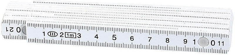 Pearl, Pearl Kunststoff-Zollstock, 1-Meter-Gliedermassstab, weiss, Kunststoff-Zollstock, 1-Meter-Gliedermassstab, weiss