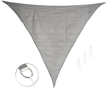 Royal Gardineer, Royal Gardineer Sonnensegel für Terrasse und Garten, dreieckig, 3 x 3 x 4,25 m, grau, Sonnensegel für Terrasse und Garten, dreieckig, 3 x 3 x 4,25 m, grau