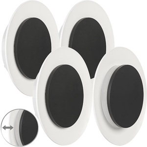 Luminea, Luminea 4er Pack Verstellbare LED-Wand- und Deckenleuchte, 600 Lumen, 10 W, 4er Pack Verstellbare LED-Wand- und Deckenleuchte, 600 Lumen, 10 W