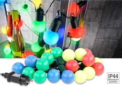 Lunartec, Lunartec 4-farbige LED-Lichterkette mit 20 Lämpchen, 1,2 Watt, 475 cm, IP44, 4-farbige LED-Lichterkette mit 20 Lämpchen, 1,2 Watt, 475 cm, IP44