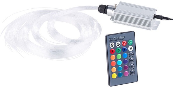 Lunartec, Lunartec Glasfaser-RGB-LED-Sternenhimmel mit Fernbedienung und 300 Lichtfasern, Glasfaser-RGB-LED-Sternenhimmel mit Fernbedienung und 300 Lichtfasern