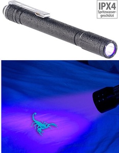 KryoLights, KryoLights Profi-Pen-Light mit UV-LED-Taschenlampe, 395 nm, Aluminium, IPX4, Profi-Pen-Light mit UV-LED-Taschenlampe, 395 nm, Aluminium, IPX4