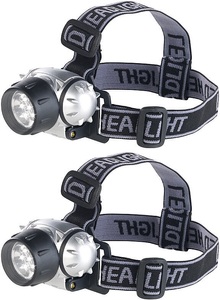 Lunartec, Lunartec LED-Stirnlampe mit 7 LEDs und 3 Helligkeitsstufen, 30 Lumen, 2er-Set, LED-Stirnlampe mit 7 LEDs und 3 Helligkeitsstufen, 30 Lumen, 2er-Set