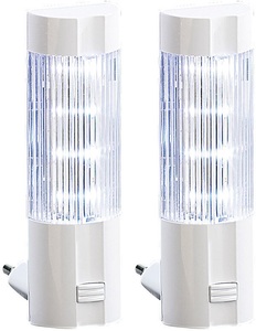 Lunartec, Lunartec 2er-Set stromsparende LED-Nachtlichter für die Steckdose, 2er-Set stromsparende LED-Nachtlichter für die Steckdose