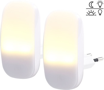 Lunartec, Lunartec 2 kompakte LED-Steckdosen-Nachtlichter, Dämmerungssensor, 1 lm, 0,25 W, 2 kompakte LED-Steckdosen-Nachtlichter, Dämmerungssensor, 1 lm, 0,25 W