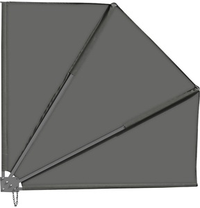 Royal Gardineer, Royal Gardineer Sichtschutz-Fächer für Balkon, 140 x 140 cm, anthrazit, Sichtschutz-Fächer für Balkon, 140 x 140 cm, anthrazit