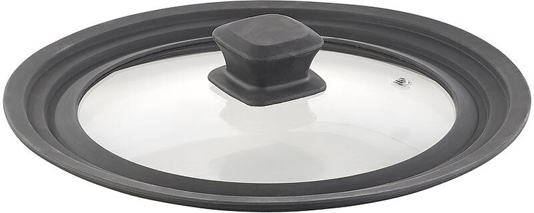Rosenstein & Söhne, Rosenstein & Söhne Universal-Silikonrand-Glasdeckel für Töpfe & Pfannen mit Ø 20 - 24 cm, Universal-Silikonrand-Glasdeckel für Töpfe & Pfannen mit Ø 20 - 24 cm