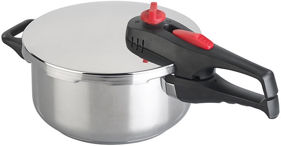 Rosenstein & Söhne, Rosenstein & Söhne Edelstahl-Schnellkochtopf mit 2-stufigem Druckregler bis 90 kPa, 4 l, Edelstahl-Schnellkochtopf mit 2-stufigem Druckregler bis 90 kPa, 4 l
