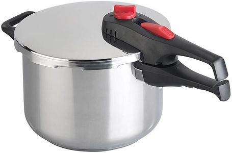 Rosenstein & Söhne, Rosenstein & Söhne Edelstahl-Schnellkochtopf mit 2-stufigem Druckregler bis 90 kPa, 6 l, Edelstahl-Schnellkochtopf mit 2-stufigem Druckregler bis 90 kPa, 6 l