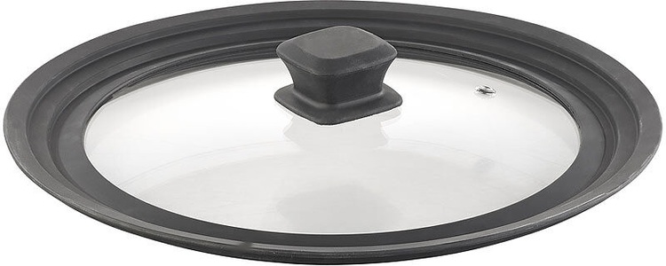 Rosenstein & Söhne, Rosenstein & Söhne Universal-Silikonrand-Glasdeckel für Töpfe & Pfannen mit Ø 24 - 28 cm, Universal-Silikonrand-Glasdeckel für Töpfe & Pfannen mit Ø 24 - 28 cm