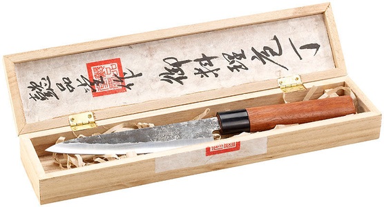 TokioKitchenWare, TokioKitchenWare Santoku Allzweck-Küchenmesser, handgefertigt, mit Echtholzgriff, Santoku Allzweck-Küchenmesser, handgefertigt, mit Echtholzgriff