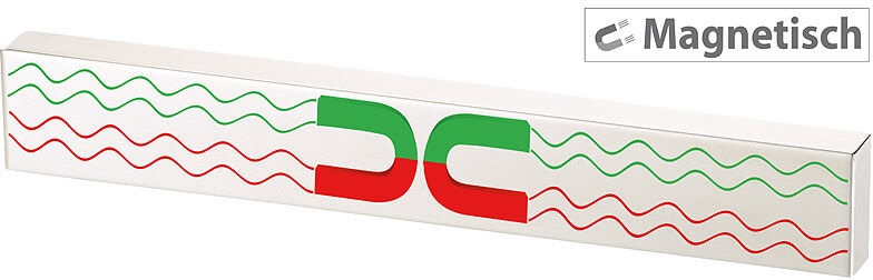 Rosenstein & Söhne, Rosenstein & Söhne Durchgehende Magnet-Messerleiste aus gebürstetem Edelstahl, 45 cm, Durchgehende Magnet-Messerleiste aus gebürstetem Edelstahl, 45 cm
